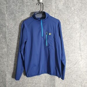 Masters Tech Quarter Zip Pullover Jacket Mens Small Blue Golf Masters Logo Gear